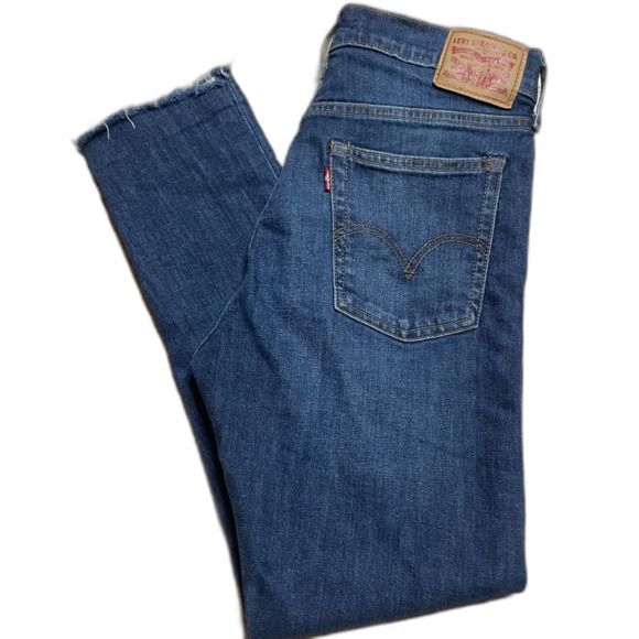 Levi's Wedgie Skinny Button Fly Raw Hem Sz 28 - Picture 4 of 9